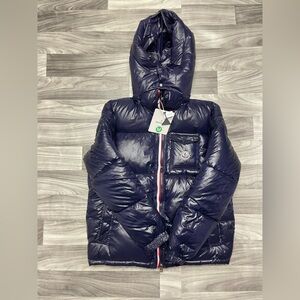 Moncler Montbeliard Navy Blue Down Jacket M Detachable Hood – same day shipping